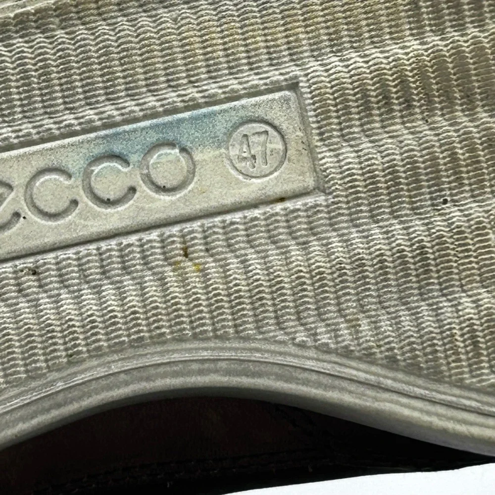 ECCO Boat Shoes Mens 47 Brown Leather Lace Up Casual Sneakers Preppy Coastal
